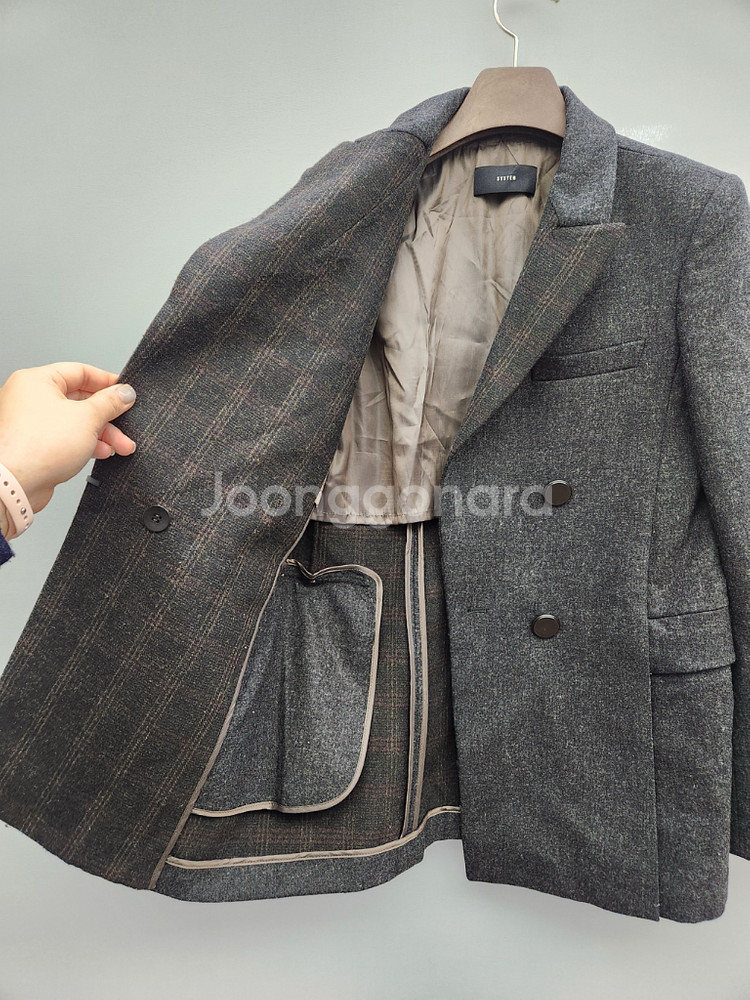 한섬 시스템 SYSTEM 모직 더블 버튼 자켓--4