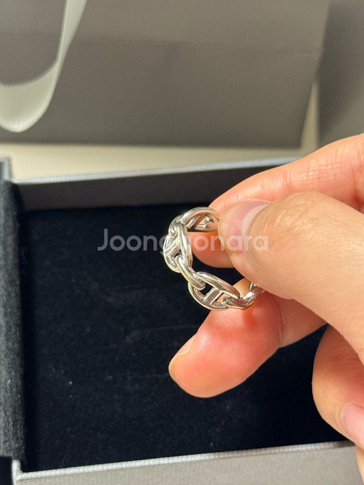 18K 에르메* 샹달 디자인 반지 화이트골드 14호--3