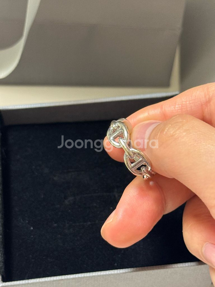 18K 에르메* 샹달 디자인 반지 화이트골드 14호--2