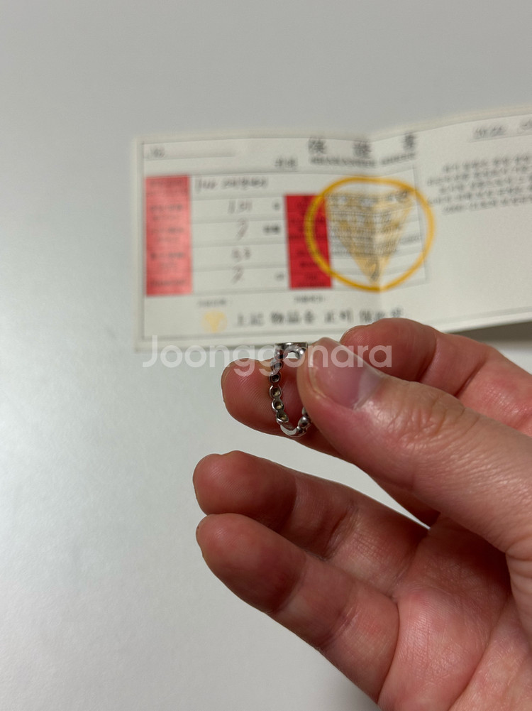 14k 화이트골드 스마일 애끼반지 5호--3