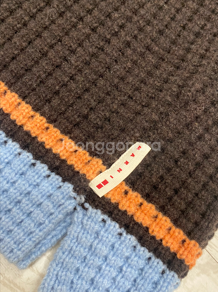 마르니 X 유니클로 니트 비라클라바 브라운--2