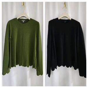 코스 니트 ㅡ 올리브 그린. 블랙