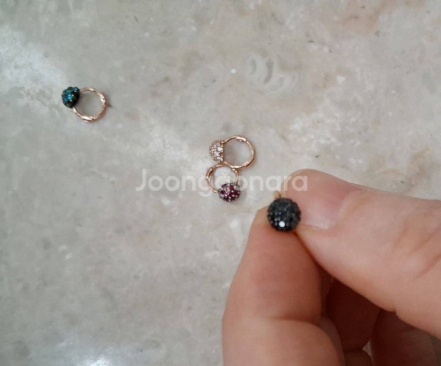 14k 로즈골드 귀찌 이어링 피어싱--2