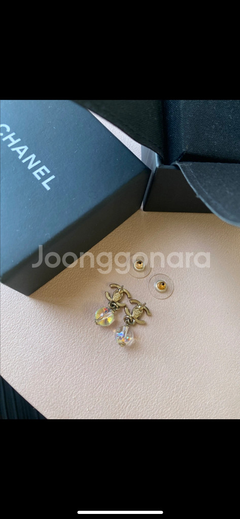 샤넬 CC 로고 드롭귀걸이--3