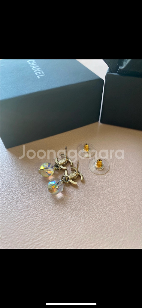 샤넬 CC 로고 드롭귀걸이--4