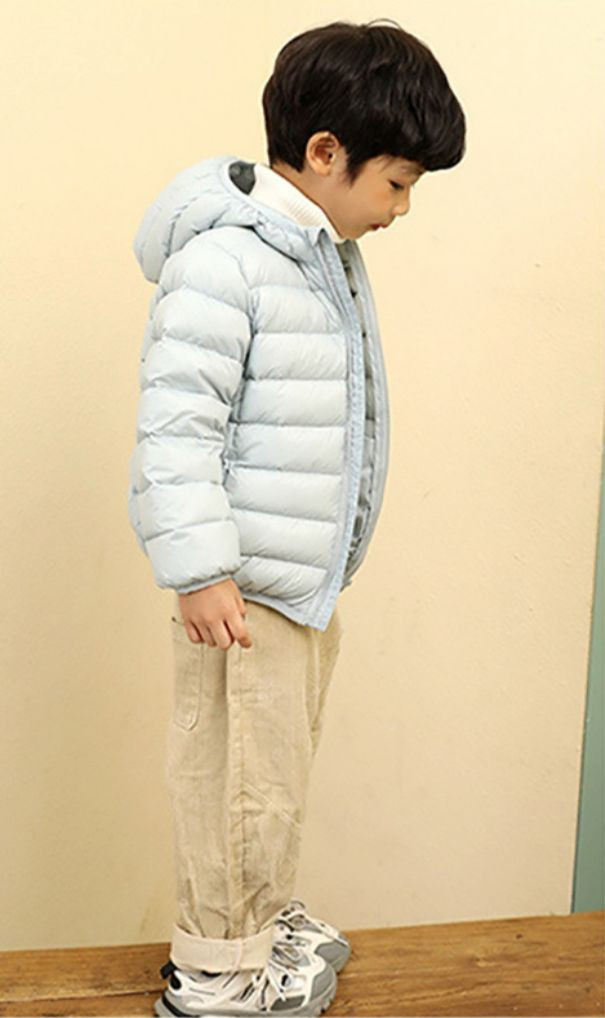 키즈 아동 주니어 오리털 덕다운 경량 패딩 점퍼 (~135)--9
