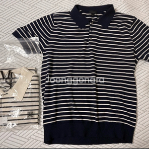 무신사) 스트라이프 니트 반팔티 새상품 xl 사이즈