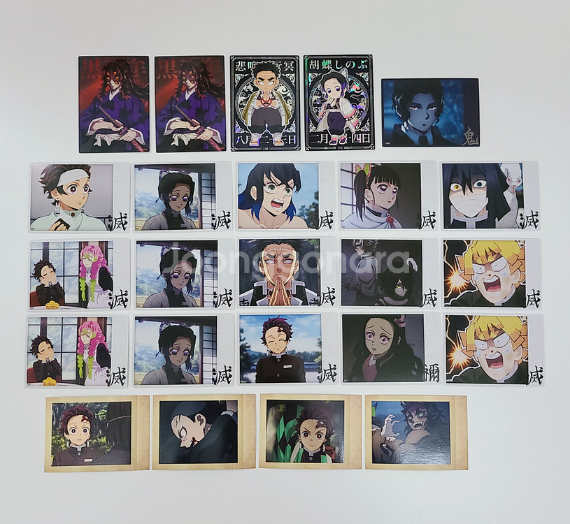 귀멸의칼날 하이라이트픽 카드 프로필 샤인 자개 SR 스페셜 아크릴 키링 오바나이 시노부 미츠리 이노스케 무잔 상현--1