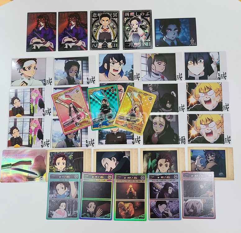 귀멸의칼날 하이라이트픽 카드 프로필 샤인 자개 SR 스페셜 아크릴 키링 오바나이 시노부 미츠리 이노스케 무잔 상현--0