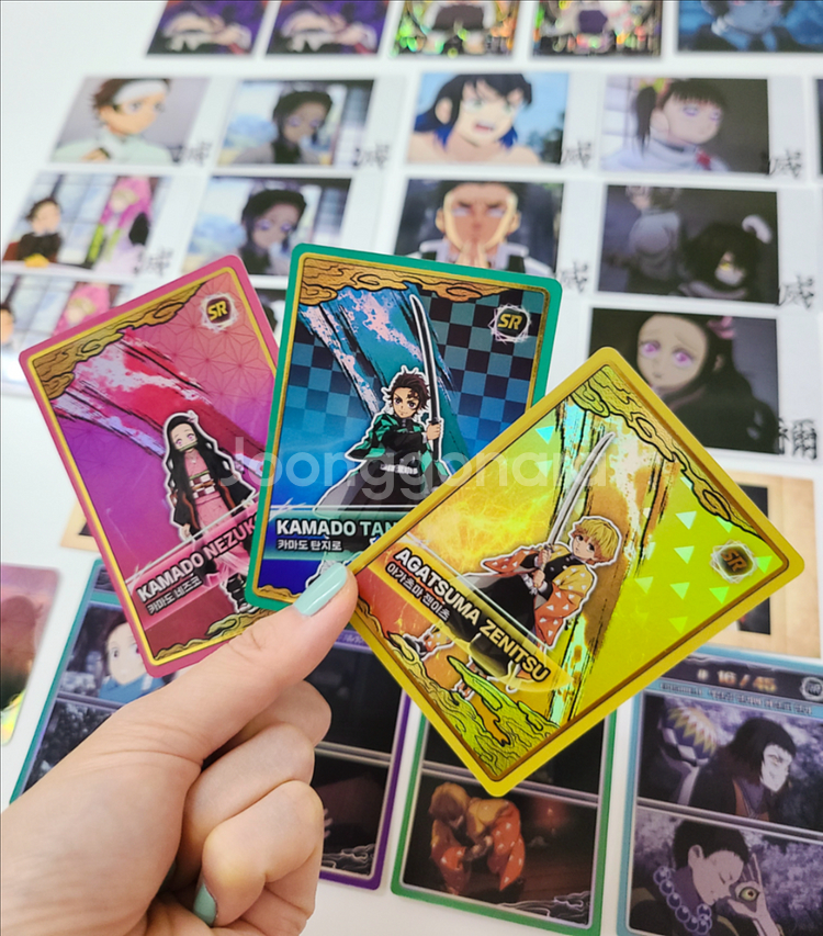 귀멸의칼날 하이라이트픽 카드 프로필 샤인 자개 SR 스페셜 아크릴 키링 오바나이 시노부 미츠리 이노스케 무잔 상현--6