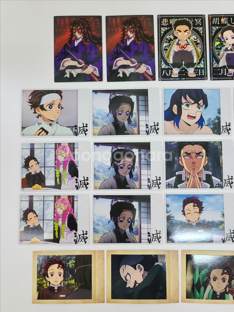 귀멸의칼날 하이라이트픽 카드 프로필 샤인 자개 SR 스페셜 아크릴 키링 오바나이 시노부 미츠리 이노스케 무잔 상현--2