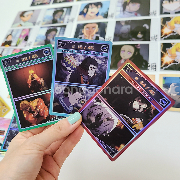 귀멸의칼날 하이라이트픽 카드 프로필 샤인 자개 SR 스페셜 아크릴 키링 오바나이 시노부 미츠리 이노스케 무잔 상현--8
