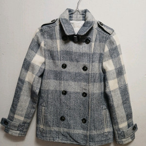 버버리 키즈 체크 더블 버튼 숏 코트 사이즈 12y 152cm
