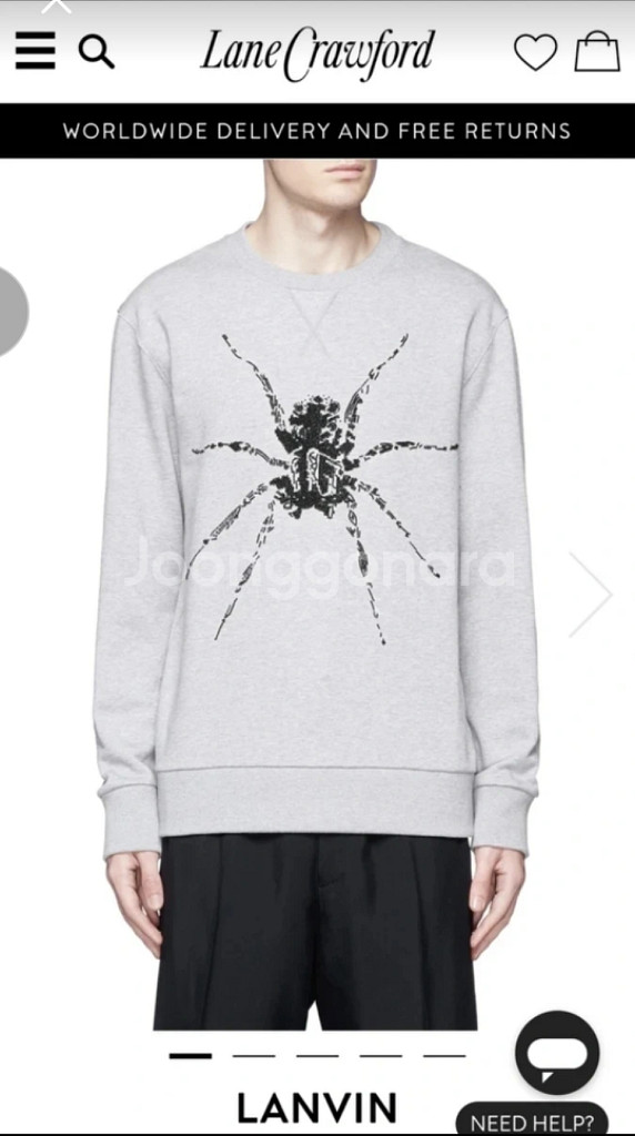 (가격인하) 정품 LANVIN 랑방 남성 스파이더 맨투맨 라지 [ Made in ITALY ]--2