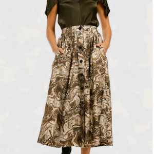 (새상품)가니 프린팅 허리밴딩 롱스커트 34사이즈