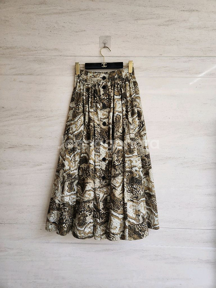 (새상품)가니 프린팅 허리밴딩 롱스커트 34사이즈--2