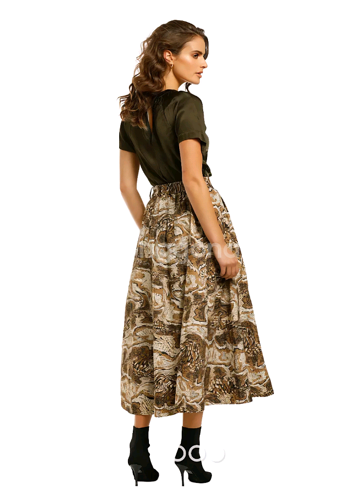 (새상품)가니 프린팅 허리밴딩 롱스커트 34사이즈--1