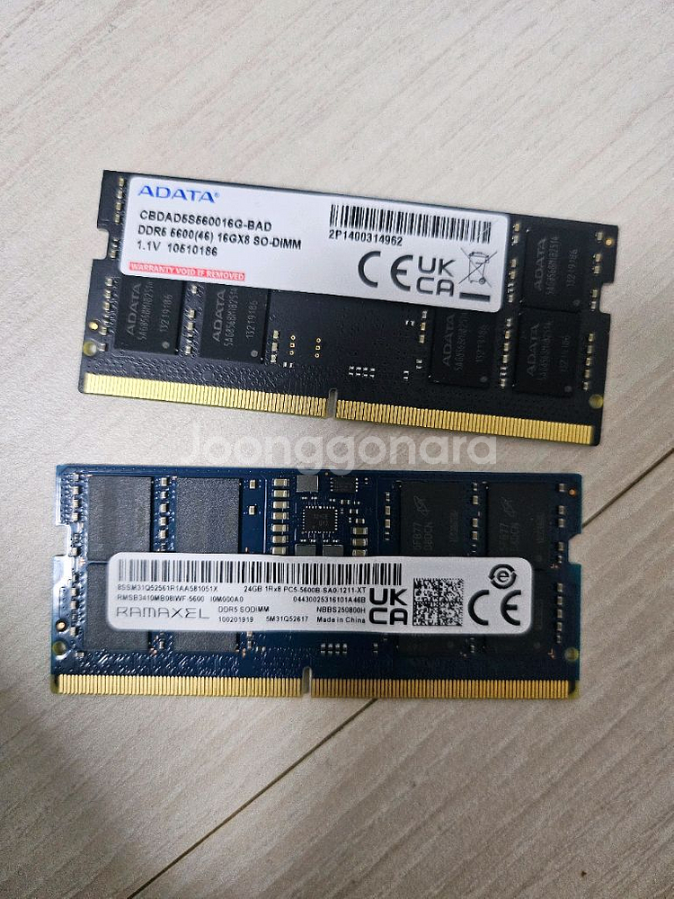 ddr5 5600 24gb 16gb 노트북램 각각 판매 sodimm--0