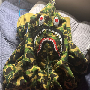 베이프 ABC 카모 샤크 후드집업