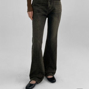 블랙업 모크 난스판 부츠컷 데님팬츠 M