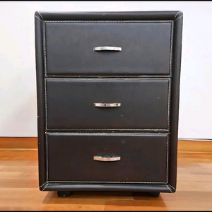 [진짜 가죽] 가죽 3단 서랍장