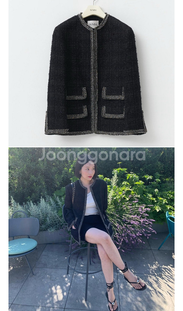 WMM 쥴즈 트위드 자켓+스커트 세트 한섬 타임 오르 엘보른--2