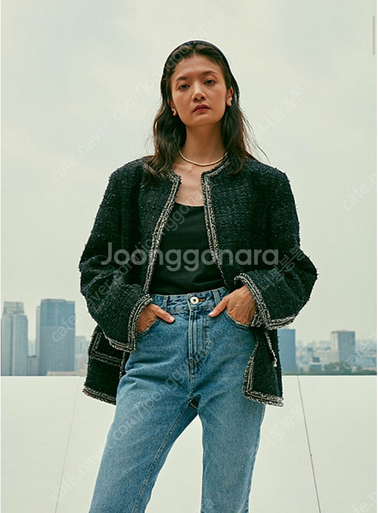 WMM 쥴즈 트위드 자켓+스커트 세트 한섬 타임 오르 엘보른--1