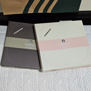 미개봉]스타벅스 프리퀀시 팬앤플레이트 크림핑크 차콜카키