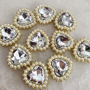 금속 진주테하트 투명 10개 일괄