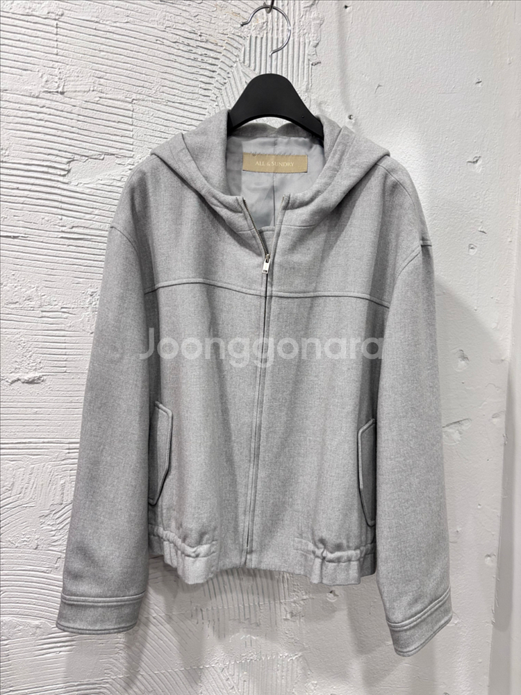 올앤썬드리 후드 모직자켓--0