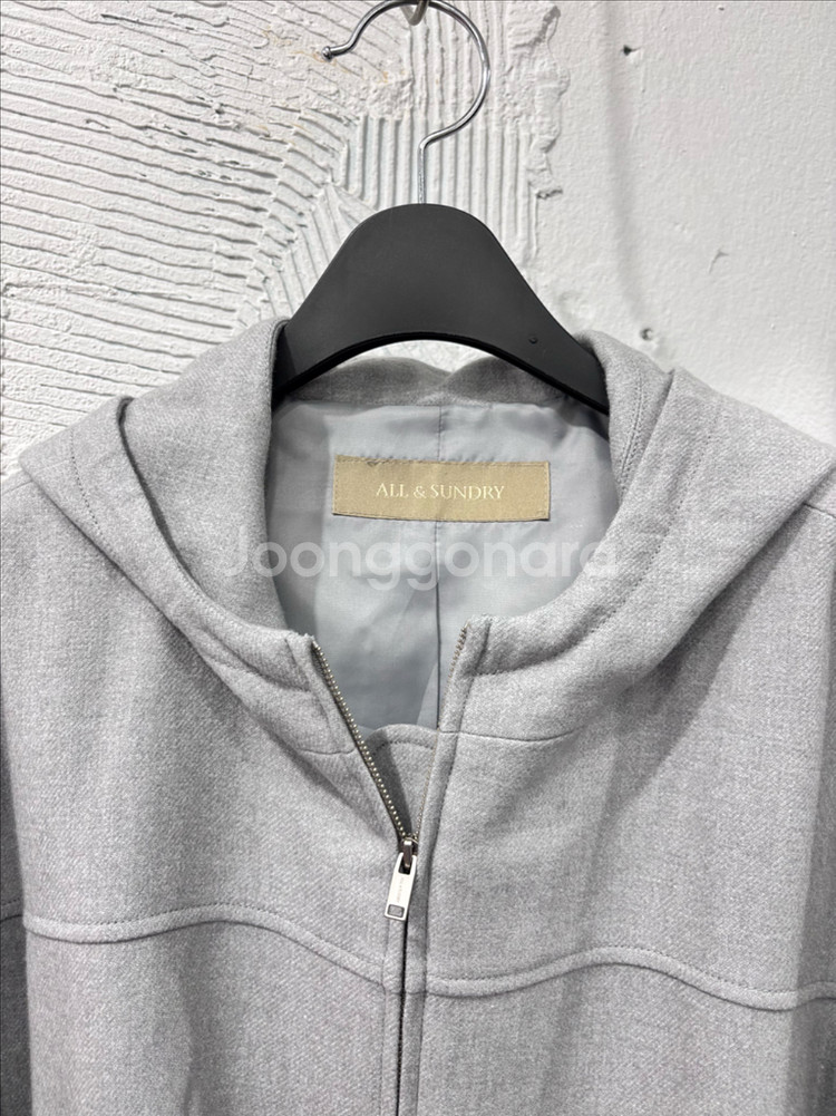 올앤썬드리 후드 모직자켓--1