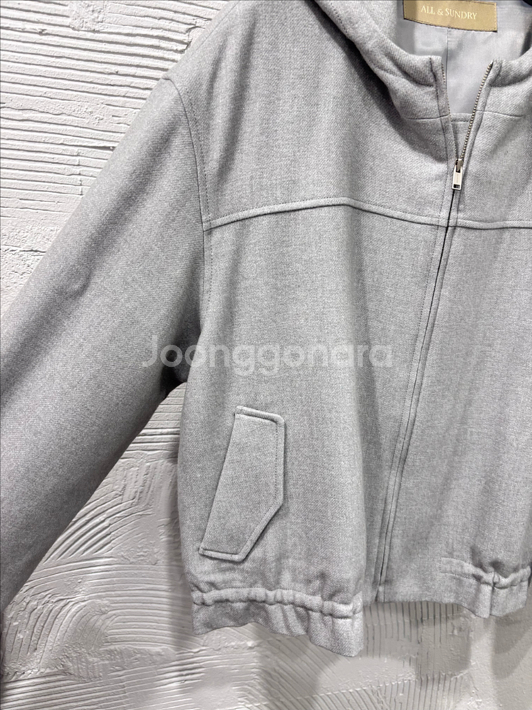 올앤썬드리 후드 모직자켓--2