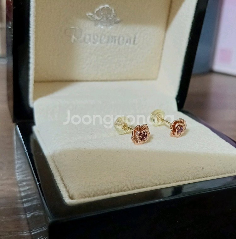 14k 로즈몽 장미 귀걸이--4