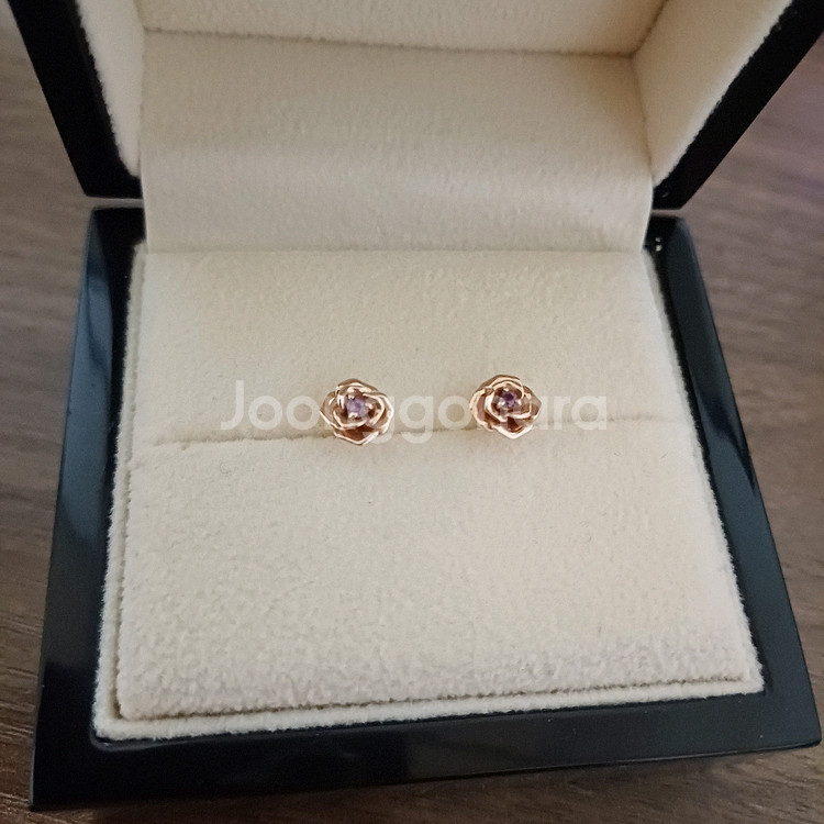 14k 로즈몽 장미 귀걸이--5