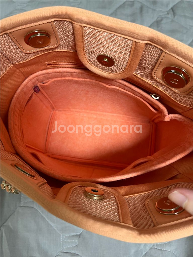 샤넬 도빌백 스몰 코랄--3