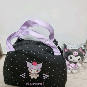 쿠로미 보냉백+쿠지 키링 인형 산리오