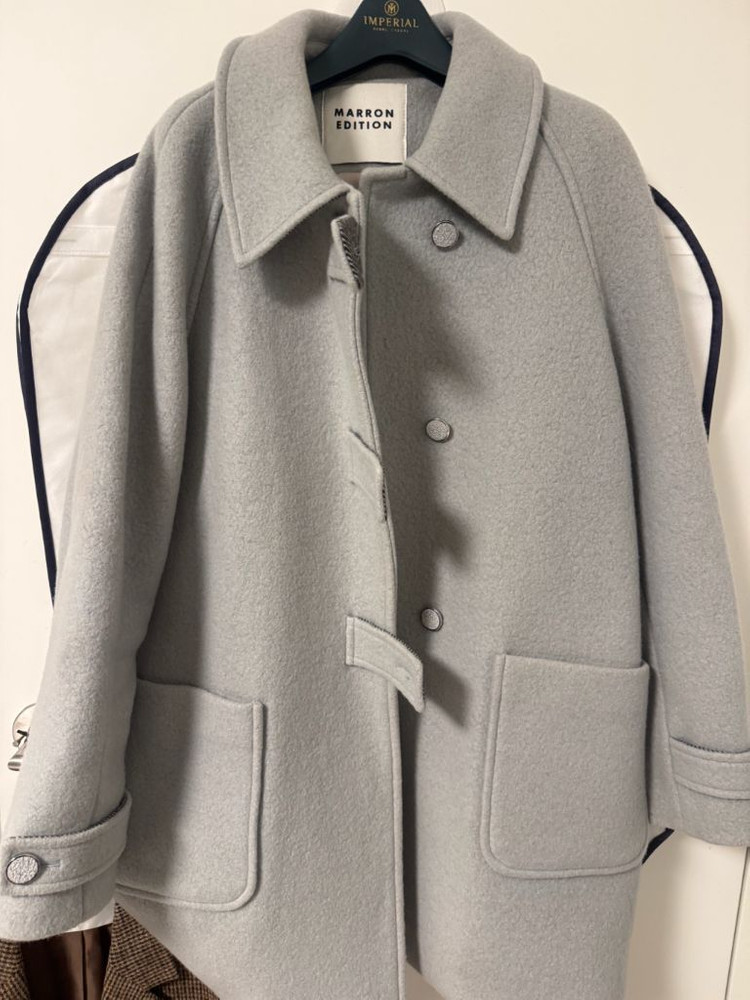 마론에디션 부클 하프 코트 울 70% Free 사이즈--5