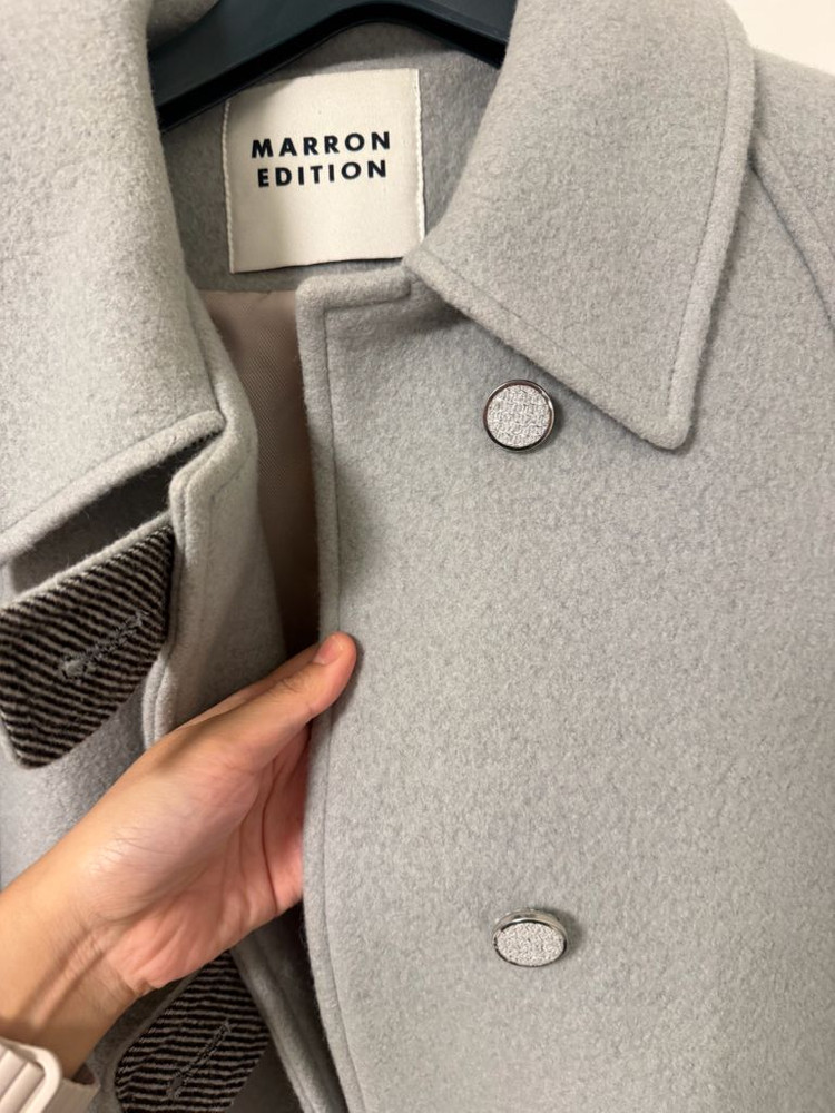 마론에디션 부클 하프 코트 울 70% Free 사이즈--4