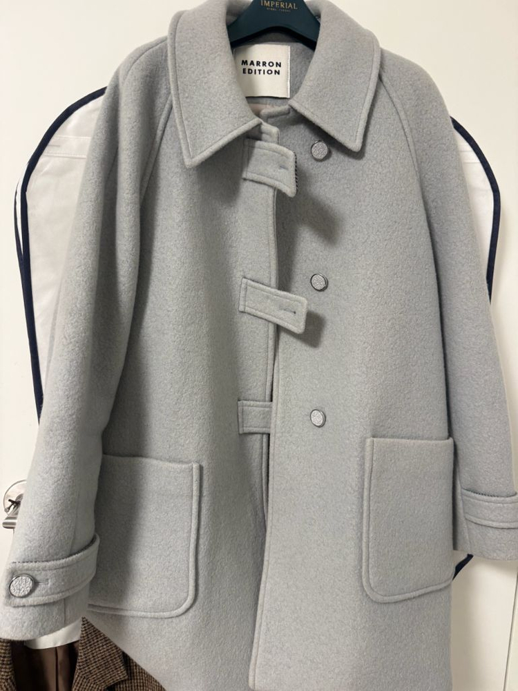 마론에디션 부클 하프 코트 울 70% Free 사이즈--1