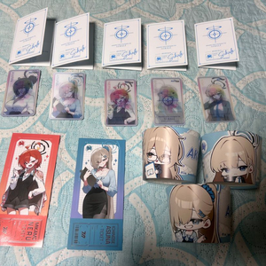 [일괄판매] 블루아카이브 애니메이트 렌티큘러&티켓,컵홀더