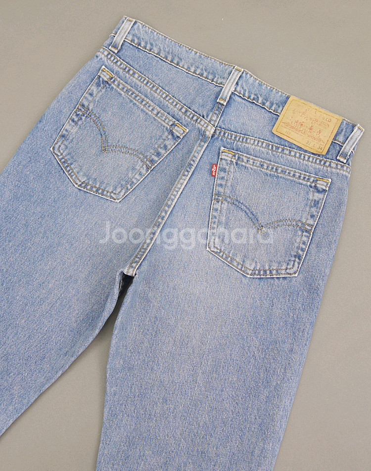 리바이스 90s 미국제조 517-7417 워시드블루 부츠컷데님 31인치 90년대 빈티지 청바지 벨바텀 플레어 LVC--5