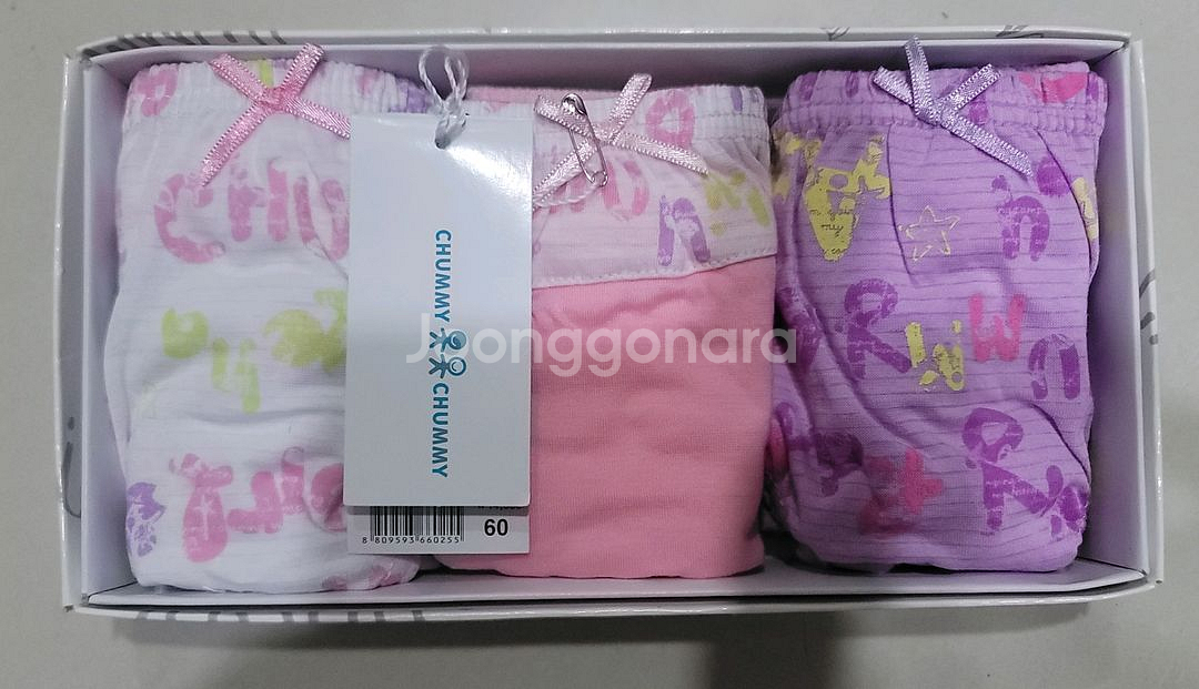 첨이첨이 여아삼각팬티 60호 3매입 1박스 새상품--0