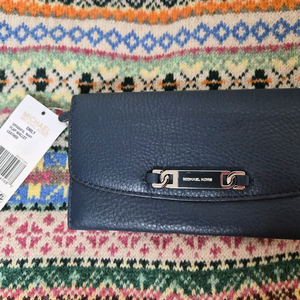 MICHAEL KORS 마이클코어스 실버택 네이비 장지갑(새제품)-택포35000