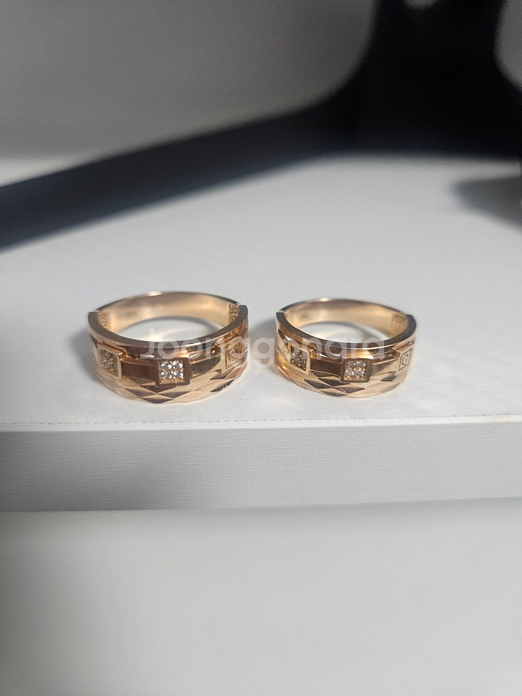 18k 골드 다이아몬드 반지 세트--1