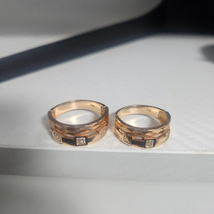 18k 골드 다이아몬드 반지 세트