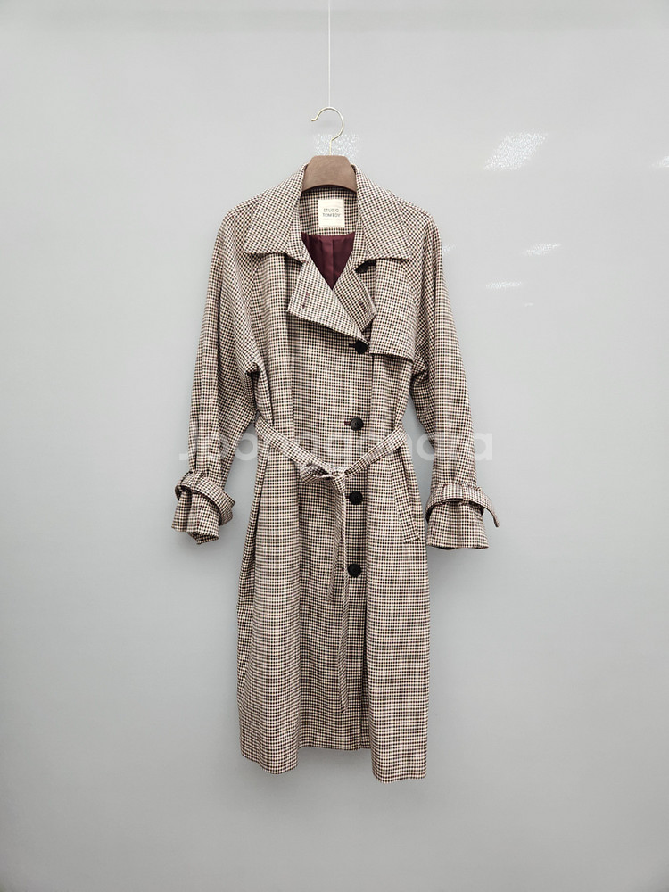 스튜디오 톰보이 체크 트렌치 코트--0