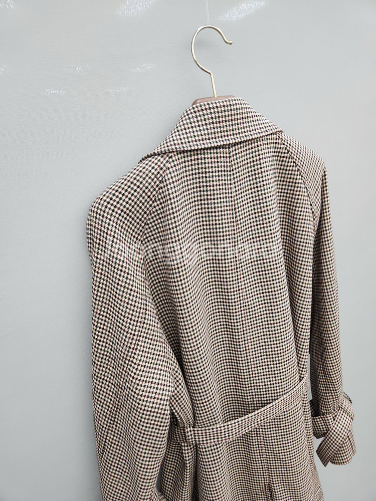 스튜디오 톰보이 체크 트렌치 코트--5