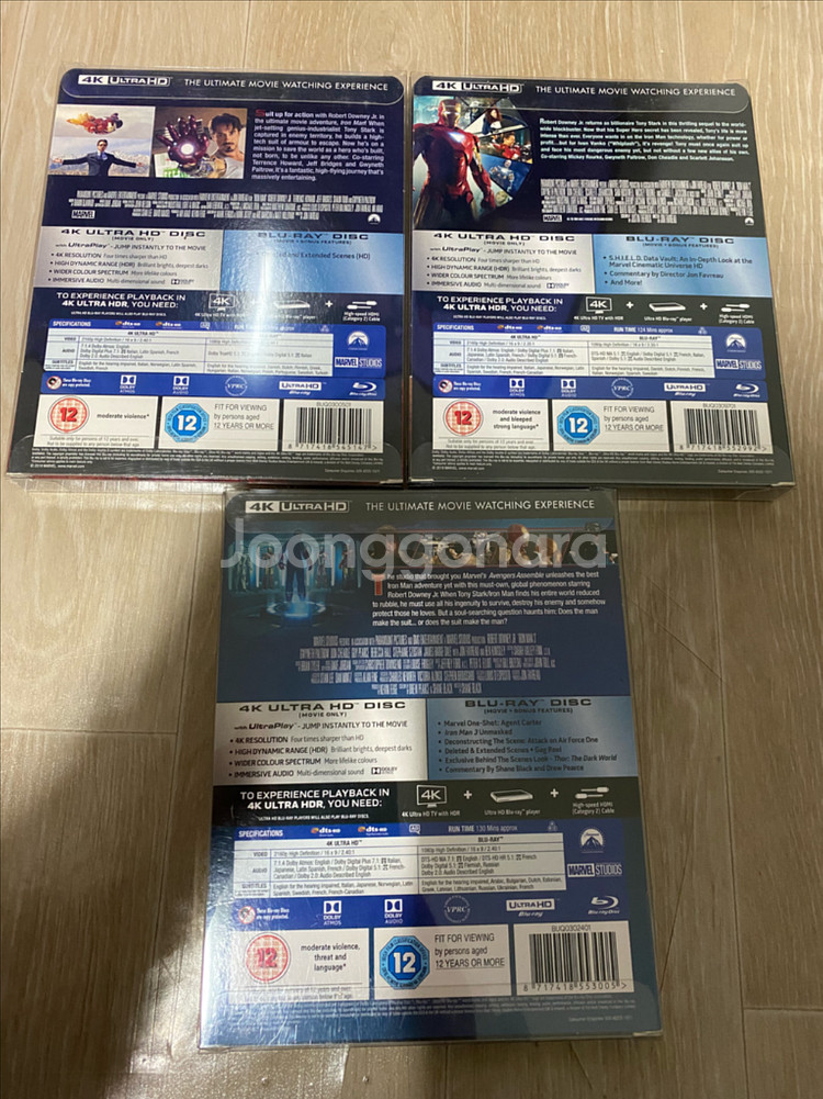 블루레이 아이언맨 1~3 4K 스틸북 일괄 판매합니다.--3
