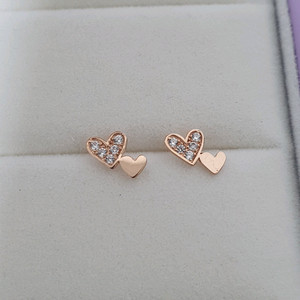14k 더블하트 귀걸이