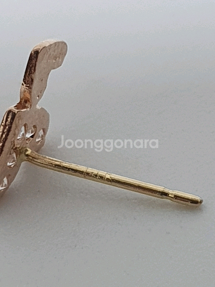 14k 더블하트 귀걸이--3